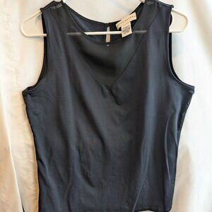 Black Doncaster Stretchy Tanktop with Mesh Insert L